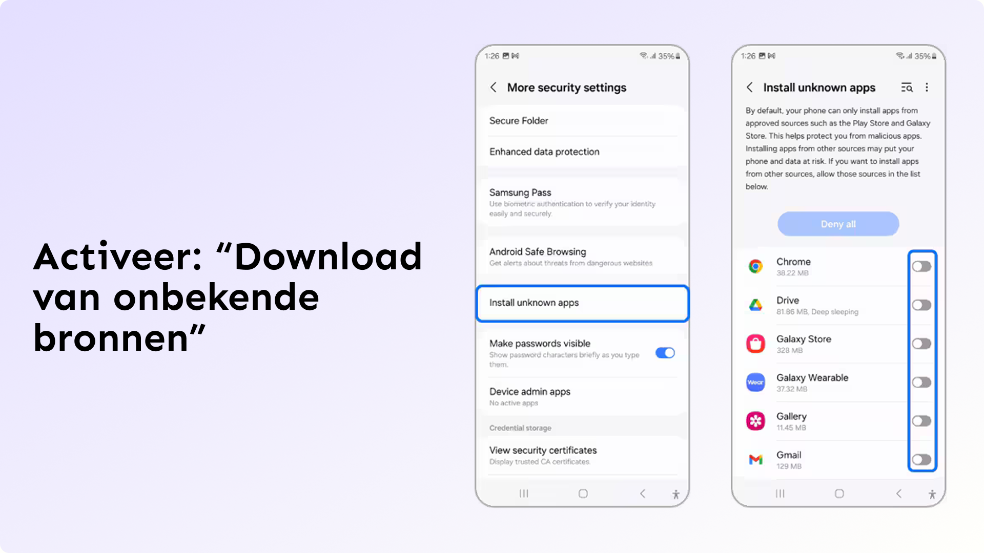 Installatie uit onbekende bronnen inschakelen
